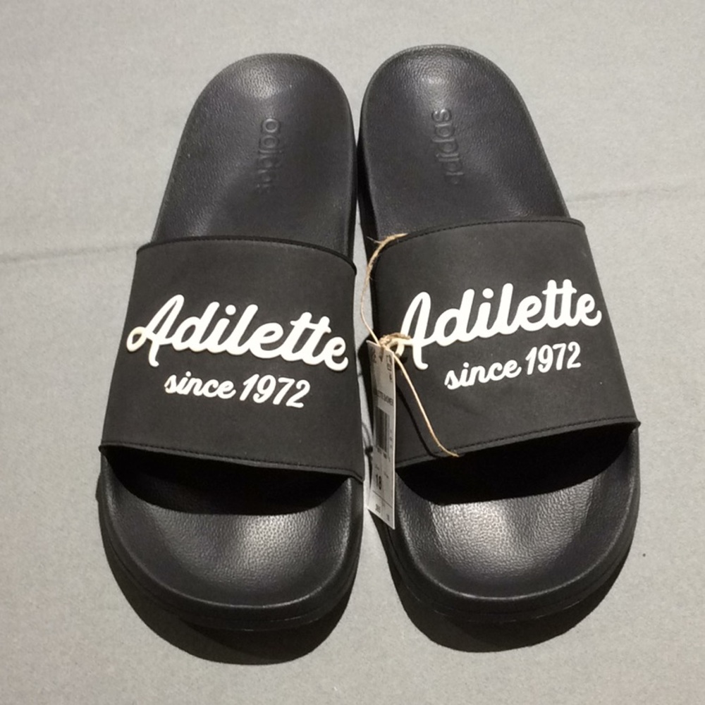 Men’s Adidas Adilette Shower Slides Black Size 18